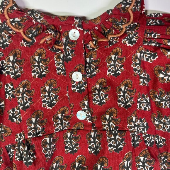NWT Lali Kids 6M One-Piece Floral Cotton Romper Red Black Block Print - Picture 11 of 11